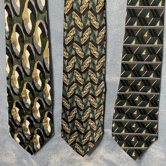 Bundle of 3 100% Silk Used Neckties. Made in the USA. - Picture 1 of 5